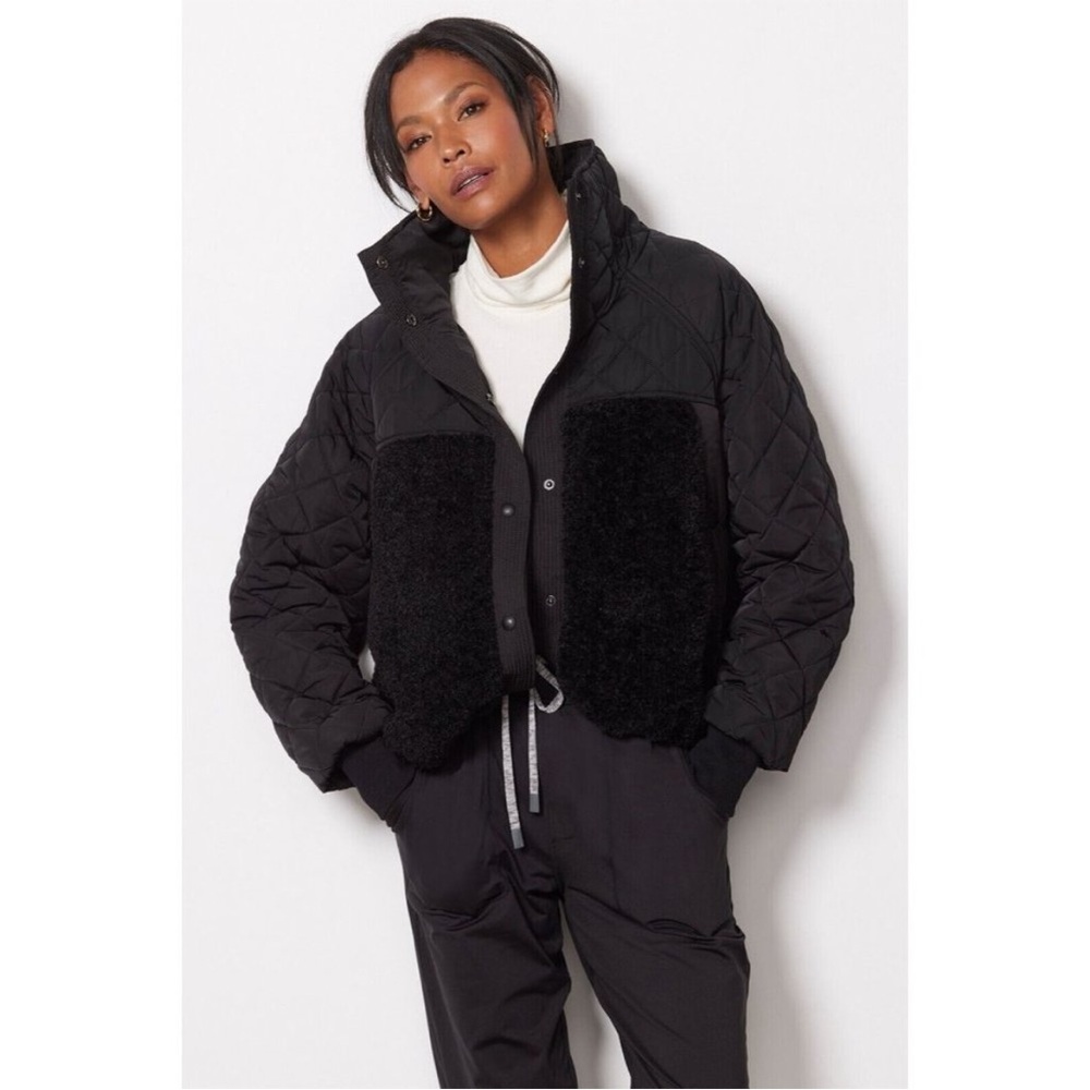 BlankNYC Second Wind Puffer Quilted Faux Sherpa NWT